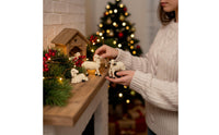 6 Pieces Sheep Figurines in Tray Small Resin Sheep Figurines Textured Decorations for Shelves