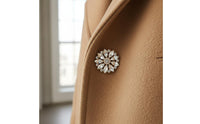 Button with Metal Setting Faceted Floral Button Polished Flower Buttons for Costume Designers, Crafters