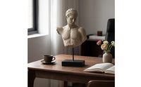 Classical-Inspired Human Figure Sculpture Decorative Tabletop Sculpture Three-Dimensional Head Bust Artistic for Home Decorators, Entryway, Office, Living Room