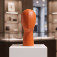Head Mannequin with Leather Cover Short Mannequin Head with Stitched Seam for Boutiques, Stylists, Hairpiece Styling, Salon Counters