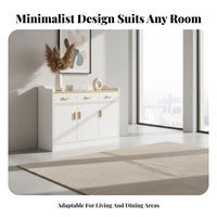 Multi-Door Table Thickened Panels Sideboard Strong Load-Bearing Storage Furniture for Office Workers, Hosts, Living Room, Kitchen, Entryway