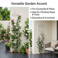 Iron Garden Trellis for Climbing Plants, 171-200cm Metal Plant Support for Outdoor Potted Plants, Staked Modular Trellis Panels