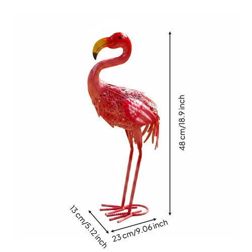 Metal Flamingo Statue Decorative Outdoor Decor Life-Like