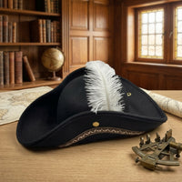 Pirate Hat with Feather Structured Pirate Costume Hat Elegant for Adults