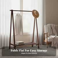 Complimentarystanding Garment Rack Easy Assembly Triangular Frame Clothes Rack with Shelf Multi-Functional Small Footprint