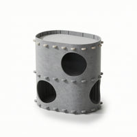 Double-Layer Cat House with Top Perch Foldable Felt Cat Cave Enclosed Pet Furniture Space-Saving for Corner