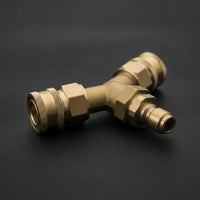 Knurled Y-Connector with Quick-Connect Heavy-Duty Pressure Washer Quick Connect Kit Leak Resistant Pressure Washer Connector Hassle-Effortless for Car Washing