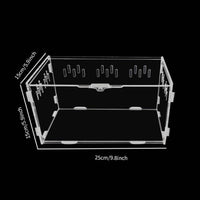 Acrylic Reptile Habitat High Clearness Acrylic Reptile Tank Easy to Install Clear Box for Tabletop, Desktop, Shelf Display