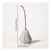 Pumpkin Statue with Gold Stem Tabletop Pumpkin with Gold Stem Fall for Entryway