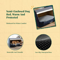 Insulated Indoor Dog House Bed, Removable, Non-Slip Den