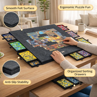 Drawer Storage with Felt Mat for Adults, Portable Sorting Table with Compartment Design, Large Non-Slip Surface for Home Indoor Activities