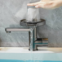 Rotatable High Pressure Cup Washer Faucet Press-Activated Faucet with Glass Rinser Stainless Steel High Pressure Cup Washer Rust Resistant for Bartenders