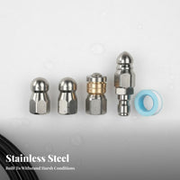 1/4 Inch Pipe Unclogging Spray Head Stainless Steel Drain Cleaner Head Stainless Steel Sewer Jetter Head