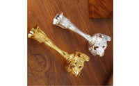 Candle Holder with Openwork Base Elegant Ornament Stable for Mantel