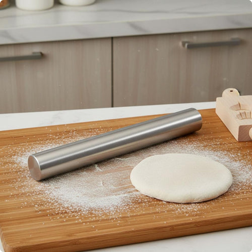 3 Pieces Stainless Steel Rolling Roller Lightweight Pastry Roller Stick