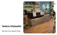 Stable and Sturdy Retail Checkout Counter Long-Lasting Construction Commercial Checkout Desk Scratch-Resistant Modern Reception Desk Waterproof Surface for Retailers, Salon Owners, Receptionists, Restaurants, Cafes, Salons, Hotel Lobbies