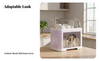 Covered Dish Box with Drainboard debrisresistant Cover Covered Tableware Drainer