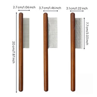 3 Pieces Pet Comb Wooden Handle Detangling Comb Anti-Tangle
