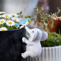 Elephant and Bird Pot Hanger Handmade Garden Accessory for Balcony, Gardeners
