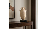 Vase with Black Base Embossed Urn Tall for Entryway