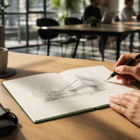 Lay-Flat Sketchbook Notebook for Drawing and Journaling, Blank Pages, A5/B5/B6 Sizes