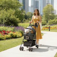 Mesh Pet Stroller with Detachable Carrier Spacious Pet Stroller with Cup Holder Lightweight Stable for Small Pets, Dogs