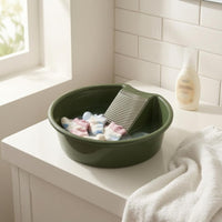 Wash Basin with Washboard Angled Insert Hand Scrubbing Tub Pouring Notch