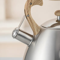 Tea Kettle with Wood Grain Handle Brushed Matte for Kitchen, Coffee Makers