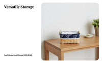 Woven Basket with Liner Handwoven Household Storage Decorative for Office, Women