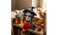 Witch Figurine with Pumpkin Base Tabletop Witch Bust Gothic for Frightful Dwelling