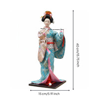 Traditional Japanese Figurine Rectangular Base Japanese Doll Upright Pose Collectible Figure
