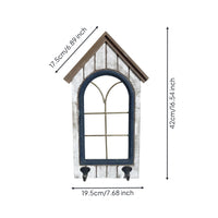 Fake Wall Opening Decor Wood and Steel-Finished Window Frame Decor Focal Point Architectural Feature for Patio