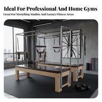 Pilates Luxury Table Maple Wood Frame Luxury Overhead Rig Training Table Grade Pilates Ladder Barrel for Core Training