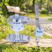 Cat Harness and Leash Set for Outdoor Use, Adjustable Nylon Walking Harness with Animal Motif, Escape Proof Cat Walking Set, Gift Item for Pets