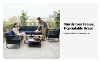4 Pieces Nordic Design 4-Piece Woven Lounge Set UV-Protected Outdoor Furnishing Weather-withstandant Patio Seating Group Plush pads for Families, Homeowners, Garden aficionados, Balcony, rearyard, Porch, waterside