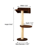 Cat Shelf and Perch Wall-Mounted Set, 5-Tier Rubber Wood Cat Furniture with Enclosed Shelter, Climbing Post for Large Indoor Cats, Solid Wood