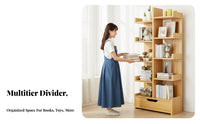 Space-Saving Multi-Tier Standing Shelf Multifunctional storage single unit Simple Assembly Storage Rack Sturdy and long-finaling for Book Lovers, Apartment Dwellers, Decor aficionados, Living Room, Bedroom, Study