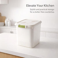 Rice Storage Container with Wheels, Airtight Food Storage, Kitchen Storage Bin, Cereal Dispenser, Gr - Image 3