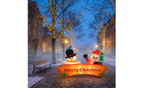 Santa and Snowman Inflatable Outdoor Snowman Inflatable Yard Decoration Three-Dimensional 6-Foot for Storefront