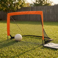 2 Pieces Foldable Kids Soccer Goal Fiberglass Rods Portable Square Soccer Goal Lightweight Children'athletic Gear for Backyard Play