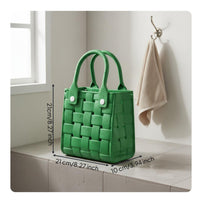 EVA Basket Bag Waterproof Plastic Woven Handbag Lightweight for Commuting, Beach