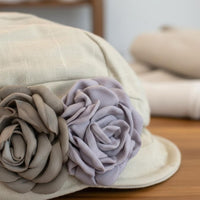 Flower Hat Spring type Linen Hat Soft Material Vintage Cabbie Headwear for Autumn Wear
