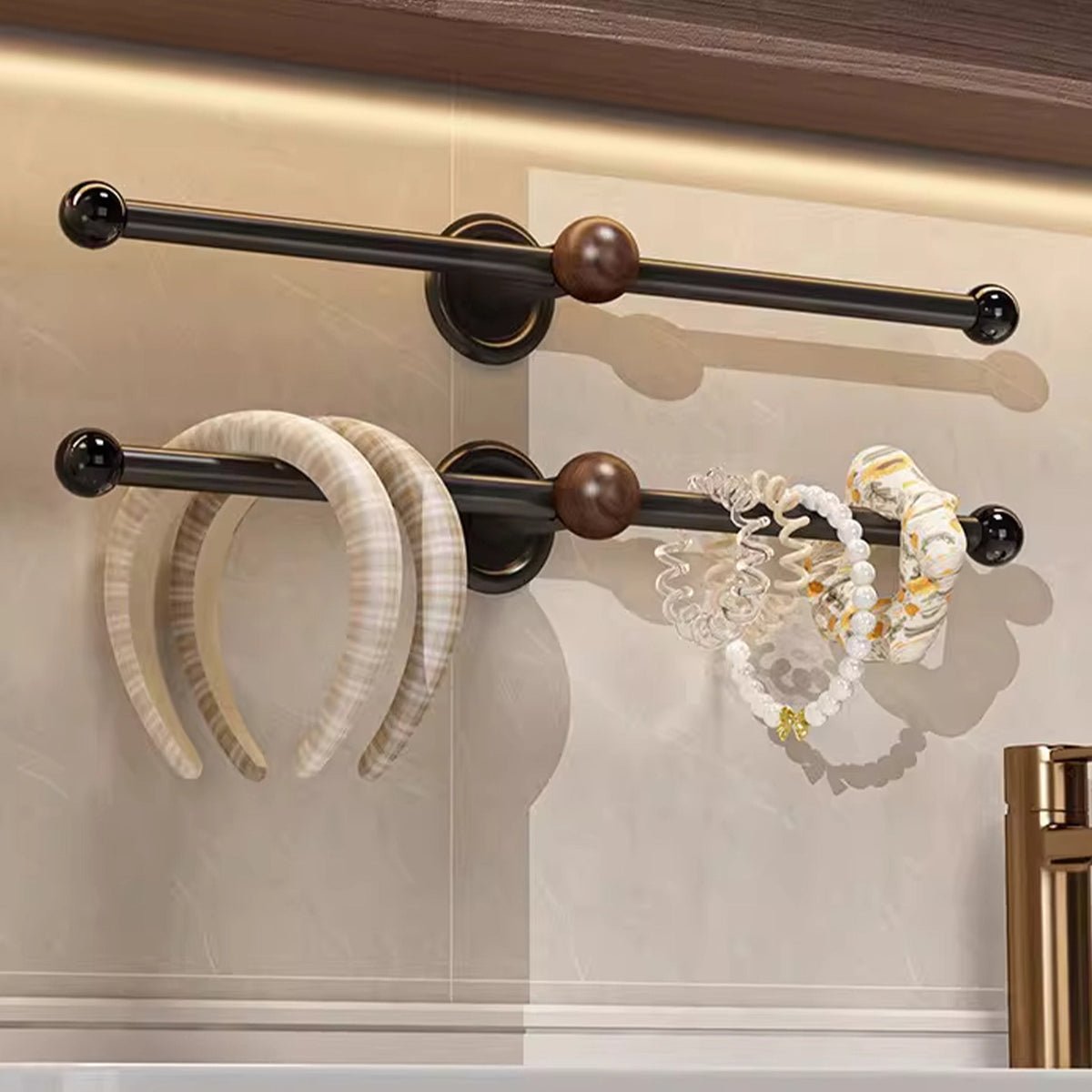 Wall-Mounted Headband Organizer Large Capacity Hair Tie Holder