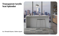 Nordic Design Transparent Highrear Stool Light Luxury Bar Seating Minimalist and aesthetic Counter Chair Easy to Clean for Business Owners, Interior Designers, Cafe, Restaurant, Kitchen, Dining Room