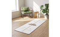 Non-Slip Exercise Mat with Alignment Lines Extra-Long Exercise Mat with Quick-Release Buckle Cushioned Stable for Yogis