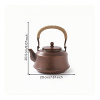Copper Tea Kettle Traditional Tea Kettle with Wrapped Handle Compact for Teahouse