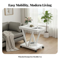Rolling C-Table Nordic aesthetic Nightstand Lockable casters for Homeowners, Students