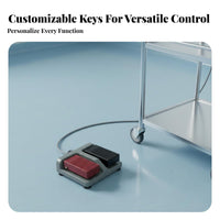 Heavy Duty Double Pedal Foot Switch Long-Lasting Plastic Double Foot Pedal Multi-Function for Medical Technicians, Gaming, Footage Editing
