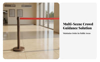 Retractable Belt Stanchion Weighted Base Stainless Steel Queue Post Sturdy Construction Stainless Steel Stanchion Post for Airports, Lobbies, Theaters