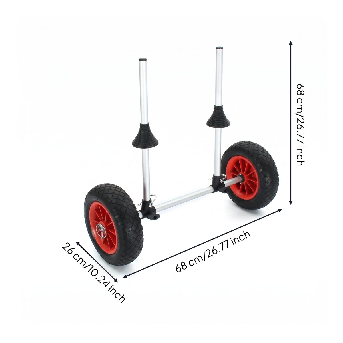 Sit on Top Kayak Cart Adjustable Two Wheel Kayak Cart Rubber Wheels Boat Carrier